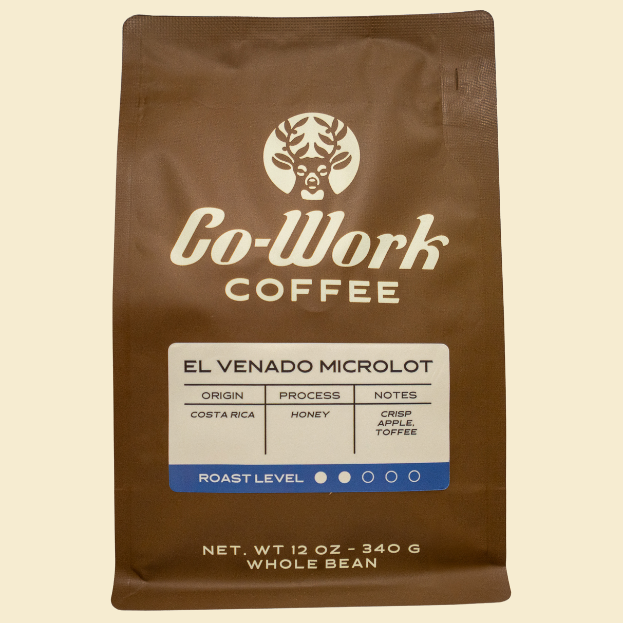 Co-Work Coffee Costa Rica Microlot 12oz bag — light roast, small batch, Lawrenceburg TN Co-Work Coffee. High end, best coffee in tennessee.