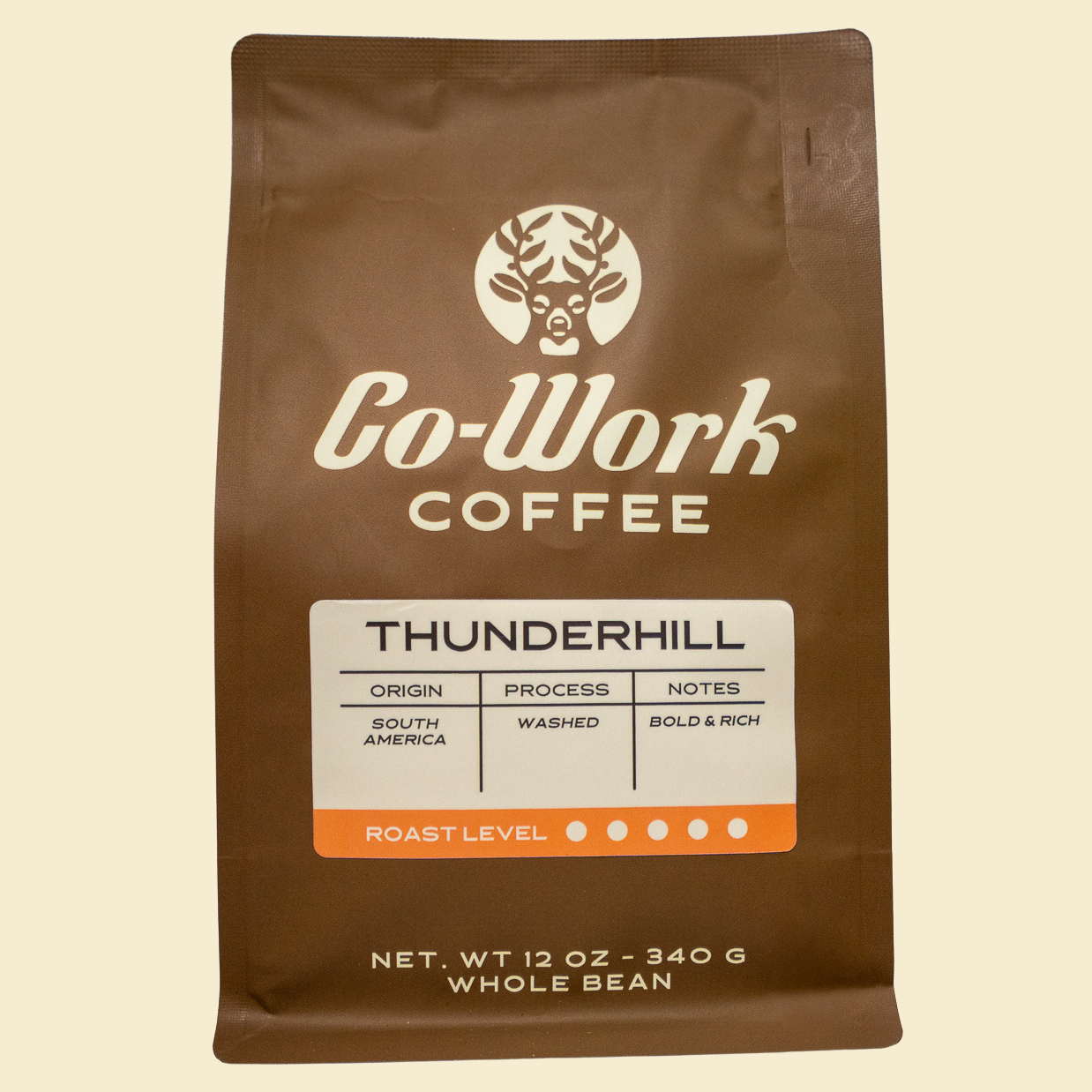Co-Work Coffee Thunderhill Blend 12oz bag — Dark roast, small batch, Lawrenceburg TN